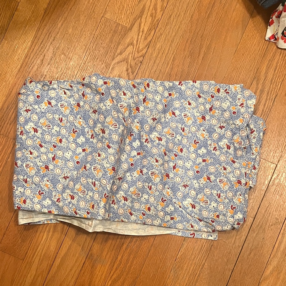Floral Blue and Red Fabric